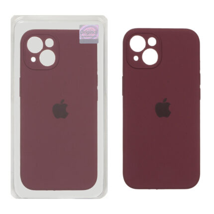 قاب سیلیکونی پاک کنی اورجینال Master Quality مدل Apple iPhone 13 / iPhone 14 - زرشکی (پک دار)