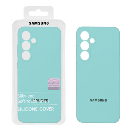 قاب سیلیکونی پاک کنی اورجینال Master Quality مدل Samsung Galaxy S24 FE - سبزآبی (پک دار)