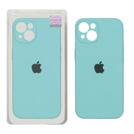 قاب سیلیکونی پاک کنی اورجینال Master Quality مدل Apple iPhone 13 / iPhone 14 - سبزآبی (پک دار)