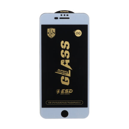 محافظ صفحه نمایش شیشه ای درجه یک Full Cover Super X OG - ESD OVOG مدل Apple iPhone 6 Plus / 6S Plus / 7 Plus / 8 Plus - سفید