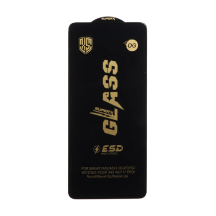 محافظ صفحه نمایش شیشه ای درجه یک Full Cover Super X OG - ESD OVOG مدل Samsung Galaxy A51 / A52 / A53 / M31s / S20 fe