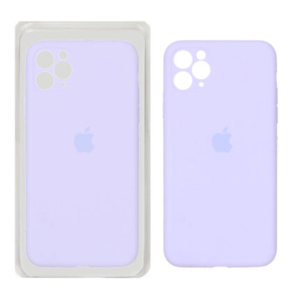 قاب سیلیکونی پاک کنی محافظ لنزدار اورجینال Apple iPhone 11 Pro Max - یاسی روشن (پک اصلی)
