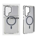 قاب اورجینال Q Series پشت کربن MagSafe مدل Samsung Galaxy S25 Ultra - خاکستری (پک دار)