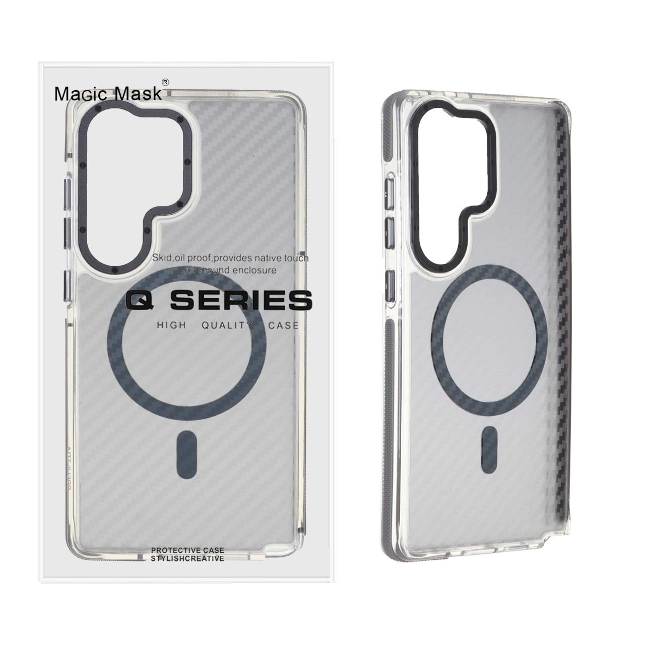 1321422 قاب اورجینال Q Series پشت کربن MagSafe مدل Samsung Galaxy S25 Ultra - خاکستری (پک دار) - تصویر 1