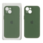 قاب سیلیکونی پاک کنی محافظ لنزدار اورجینال Apple iPhone 15 - سبز تیره (پک اصلی)