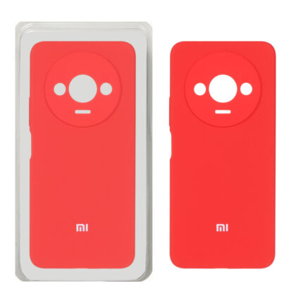 قاب سیلیکونی پاک کنی محافظ لنزدار اورجینال Xiaomi Redmi A3 / A3x / Poco C61 - قرمز (پک دار)