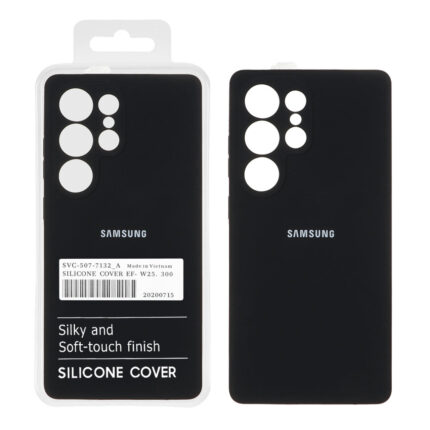 قاب سیلیکونی پاک کنی اورجینال درجه یک Samsung Galaxy S25 Ultra - مشکی (پک دار)