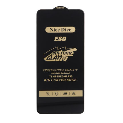 محافظ صفحه نمایش شیشه ای Full Cover ESD Anti Static - Nice Dice مدل Samsung Galaxy A21s / F52 / Xiaomi Poco X3 GT / Poco F4 GT / Redmi Note 10 Pro 5G (بدون پک)