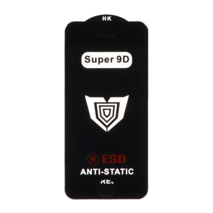 محافظ صفحه نمایش شیشه ای Full Cover ESD Anti Static - Super 9D مدل Apple iPhone 5 /Apple iPhone 5s - مشکی (بدون پک)