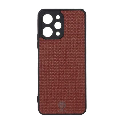 قاب طرح چرم حصیری Golden lion مدل Xiaomi Redmi 12 / Poco M6 Pro 5G - قهوه ای