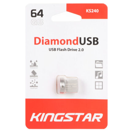 KingStar Diamond KS240 USB2.0 Flash Memory-64GB - نقره ای (گارانتی متین)