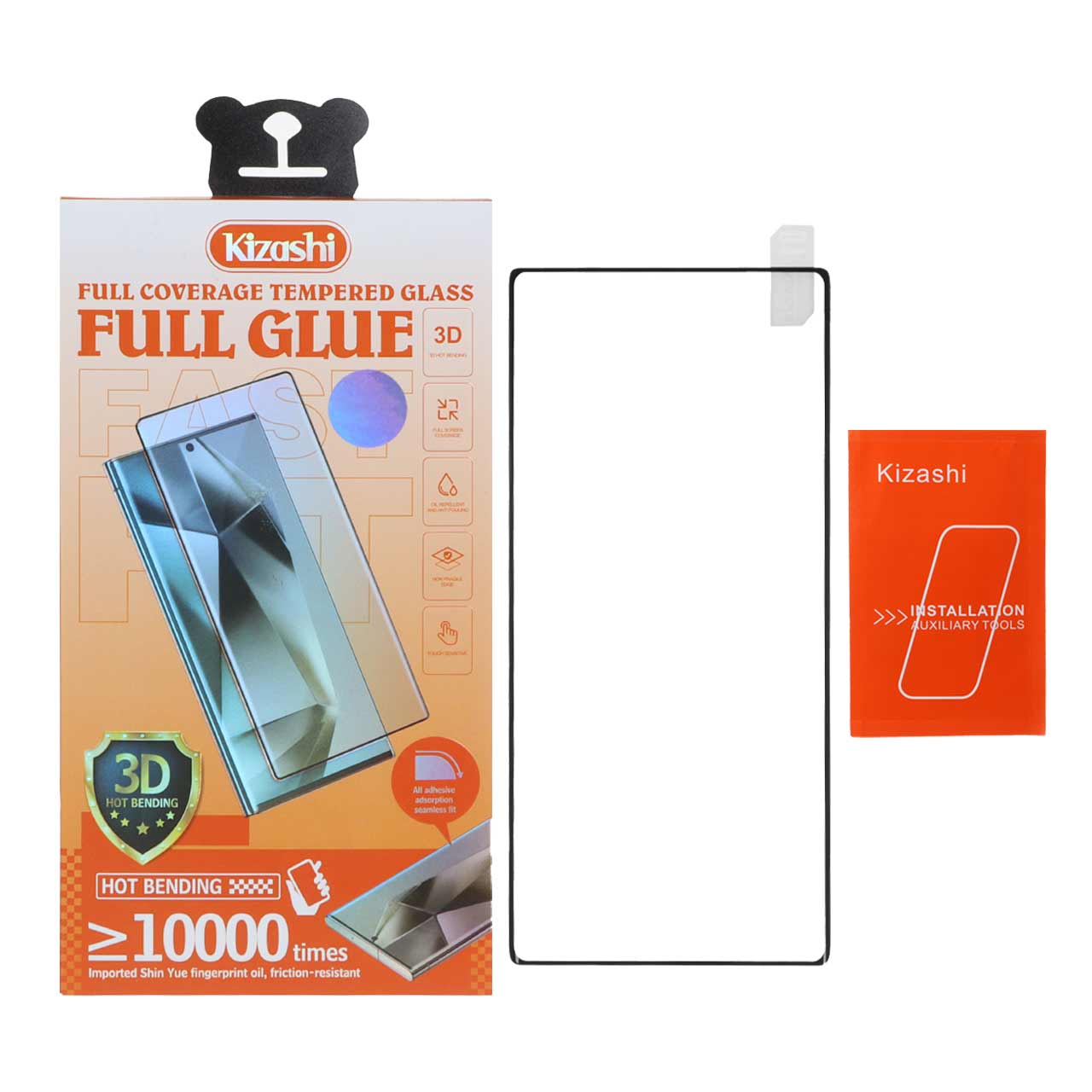 1350650 محافظ صفحه نمایش شیشه ای خم فول چسب اورجینال Kizashi مدل Samsung Galaxy S22 Ultra (پک دار) - تصویر 1