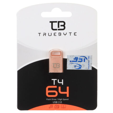 فلش مموری TRUEBYTE USB2.0 مدل T4 ظرفیت 64GB - رزگلد (گارانتی مادام العمر شرکت آی تین)