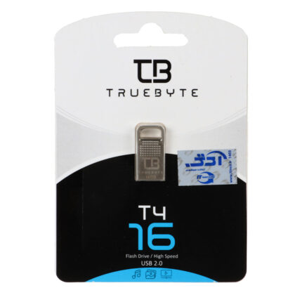 فلش مموری TRUEBYTE USB2.0 مدل T4 ظرفیت 16GB - نقره ای (گارانتی مادام العمر شرکت آی تین)