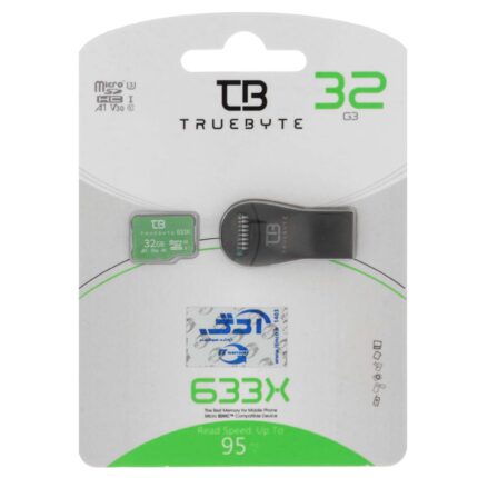 (گارانتی مادام‌العمر شرکت آی تین) TRUEBYTE microSDXC & Card Reader U3 Class 10 633X -95MB/s - 32GB