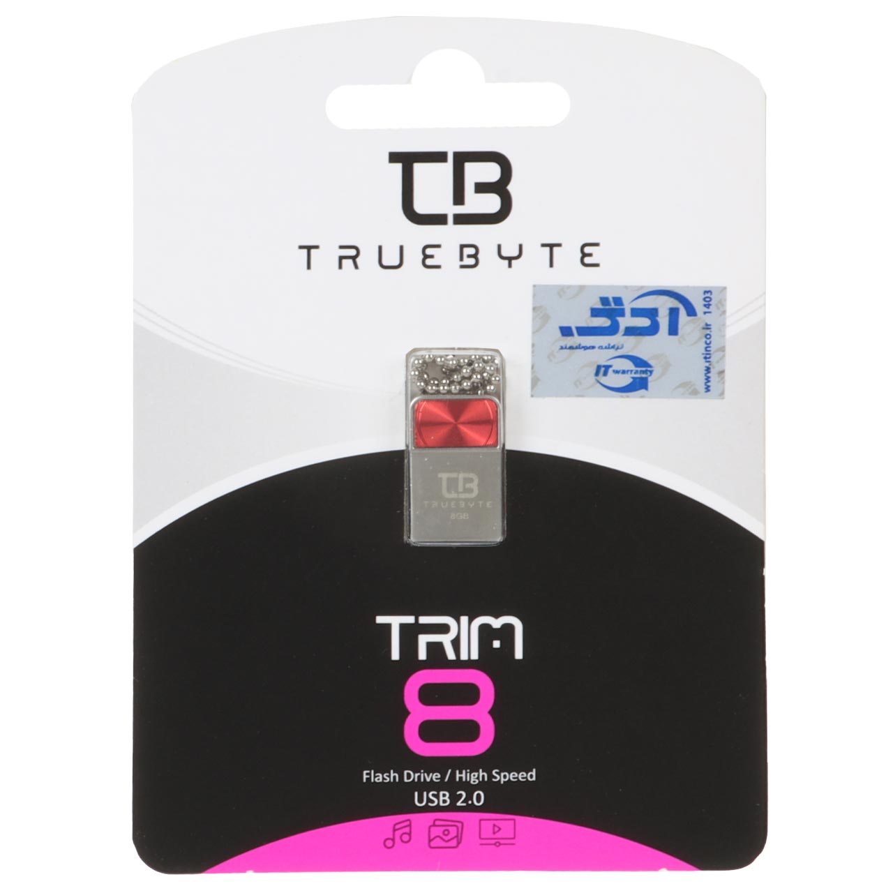 1352972 TRUEBYTE TRIM USB2.0 Flash Memory - 8GB قرمز (گارانتی مادام العمر شرکت آی تین) - تصویر 1