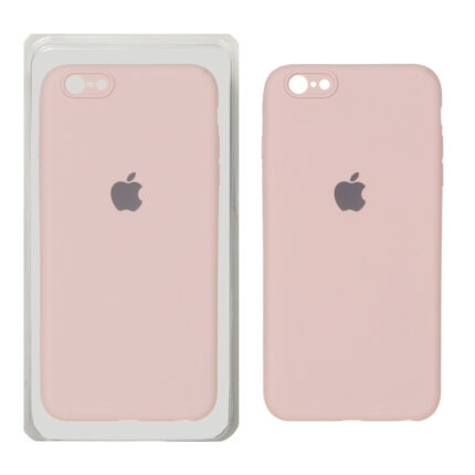 قاب سیلیکونی پاک کنی محافظ لنزدار اورجینال Apple iPhone 6 Plus / iPhone 6s Plus - صورتی چرک (پک دار)