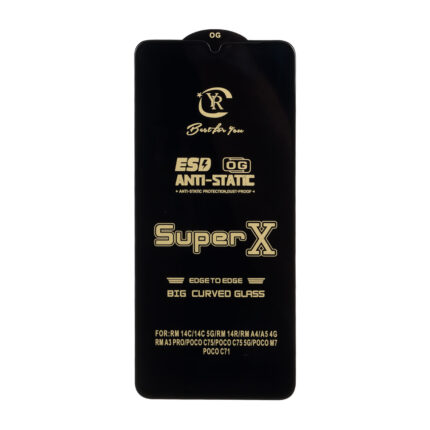 محافظ صفحه نمایش آنتی استاتیک Xiaomi Redmi 14C / Poco C75 / Poco C71 / Redmi A5 / Redmi A3 Pro / Redmi A4 - Full Cover Super X