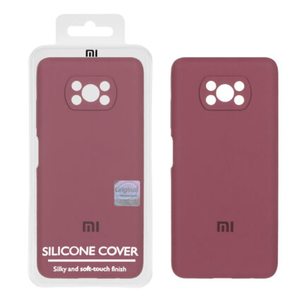 قاب سیلیکونی پاک کنی اورجینال Master Quality مدل Xiaomi Poco X3 / Poco X3 Pro / Poco X3 NFC - زرشکی (پک دار)