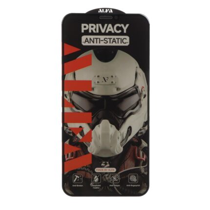 محافظ صفحه نمایش شیشه ای Full Cover ALFA Anti Static Privacy مدل Apple iPhone 11 Pro / iPhone XS / iPhone X (بدون پک)