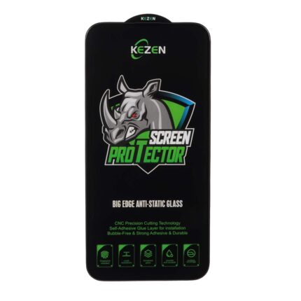 محافظ صفحه نمایش شیشه ای Full Cover Kezen Anti Static Big Edge مدل Apple iPhone 15 Pro Max