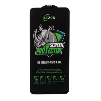 محافظ صفحه نمایش شیشه ای Full Cover Kezen Anti Static Big Edge مدل Samsung Galaxy A11 / M11 / Redmi Note 9 / Note 9t / Mi 11 lite / Mi 12 lite / Realme 7 / Realme 9