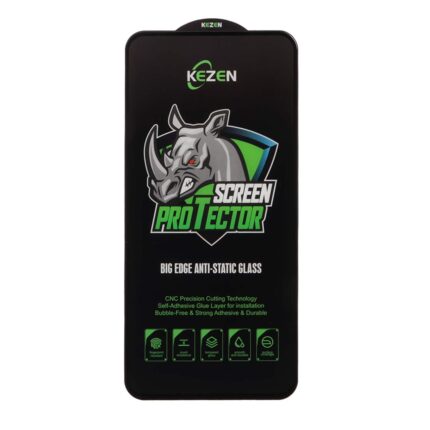 محافظ صفحه نمایش شیشه ای Full Cover Kezen Anti Static Big Edge مدل Samsung Galaxy S23 FE / A54 / Honor 400