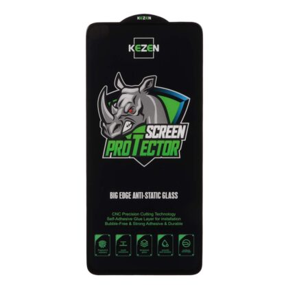 محافظ صفحه نمایش شیشه ای Full Cover Kezen Anti Static Big Edge مدل Xiaomi Redmi Note 12 4G / Redmi Note 12 5G / Poco X5 / Honor X8 / X8A / X10 / Realme 11 / Oppo A98 / Oppo A58 / Note 12R Pro