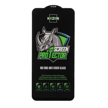 محافظ صفحه نمایش شیشه ای Full Cover Kezen Anti Static Big Edge مدل Samsung Galaxy A20 / A30 / A30S / A50 / A50S / M10S / M21 / M21S / M30 / M30S / M31 / Redmi Note 7 / Note 7 pro / Note 7s / Honor 9a / Y6p