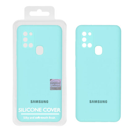 قاب سیلیکونی پاک کنی اورجینال Master Quality مدل Samsung Galaxy A21s - سبزآبی (پک دار)