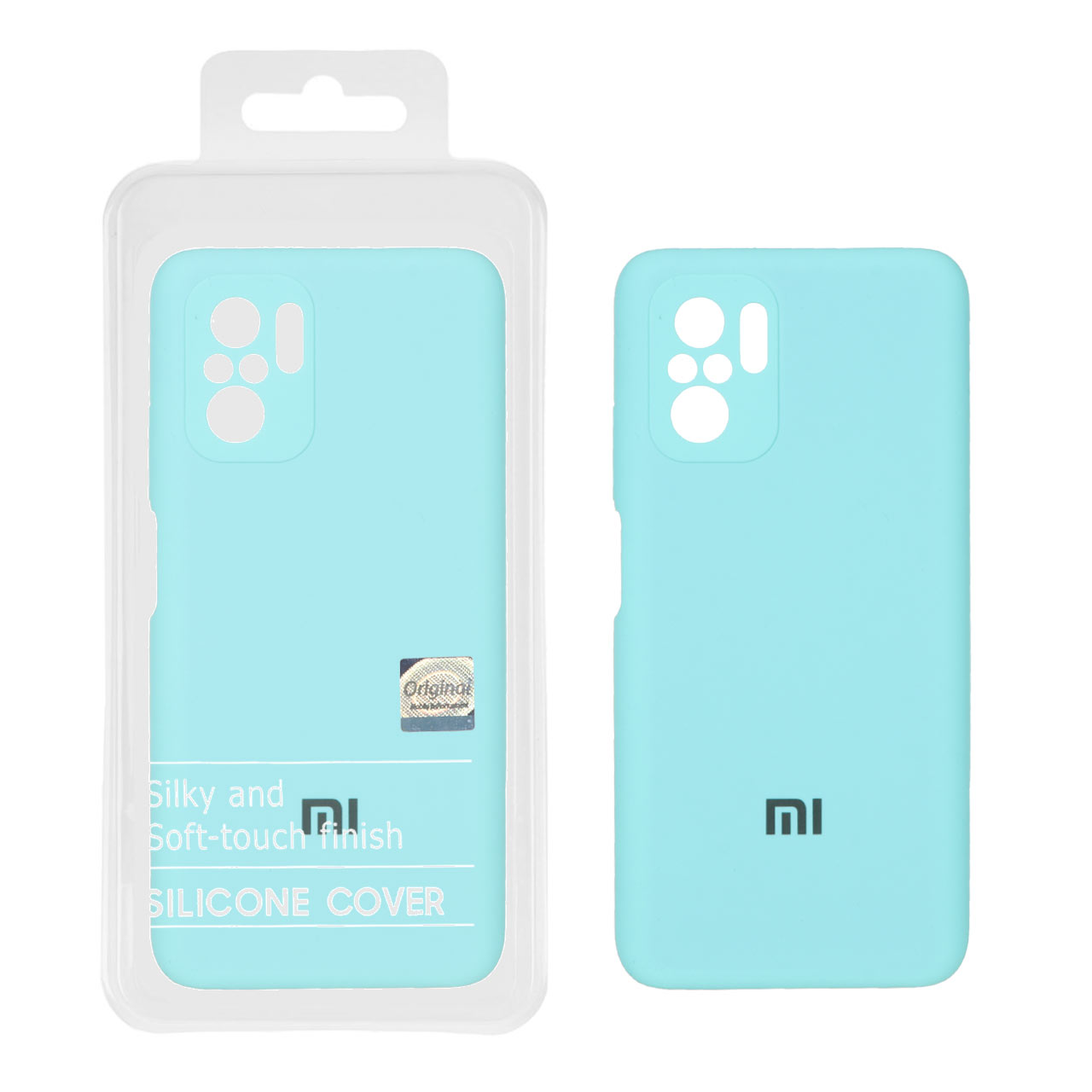 1380156 قاب سیلیکونی پاک کنی اورجینال Master Quality مدل Xiaomi Redmi Note 10 4G / Redmi Note 10S / Poco M5S - سبزآبی (پک دار) - تصویر 1