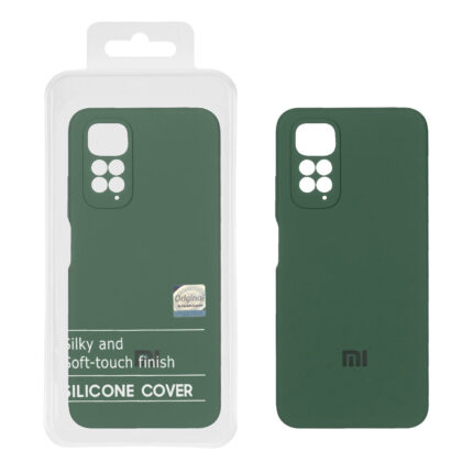 قاب سیلیکونی پاک کنی اورجینال Master Quality مدل Xiaomi Redmi Note 11 4G / Redmi Note 11S - سبز تیره (پک دار)