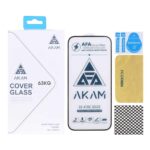 محافظ صفحه نمایش شیشه ای اورجینال Full Cover - AKAM مدل Apple iPhone 16 Pro Max به همراه دستمال و پد سیلیکونی (پک دار)