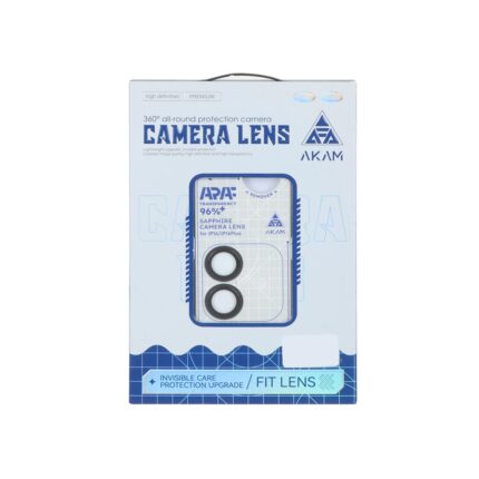 محافظ لنز رینگی اورجینال Akam شابلون دار Apple iPhone 16 / iPhone 16 Plus - مشکی (پک دار)