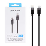 کابل شارژ فست VIPLATINA Type-C To Lightning مدل BC89 27W - مشکی (گارانتی 12 ماه تعویض نیکان همراه)