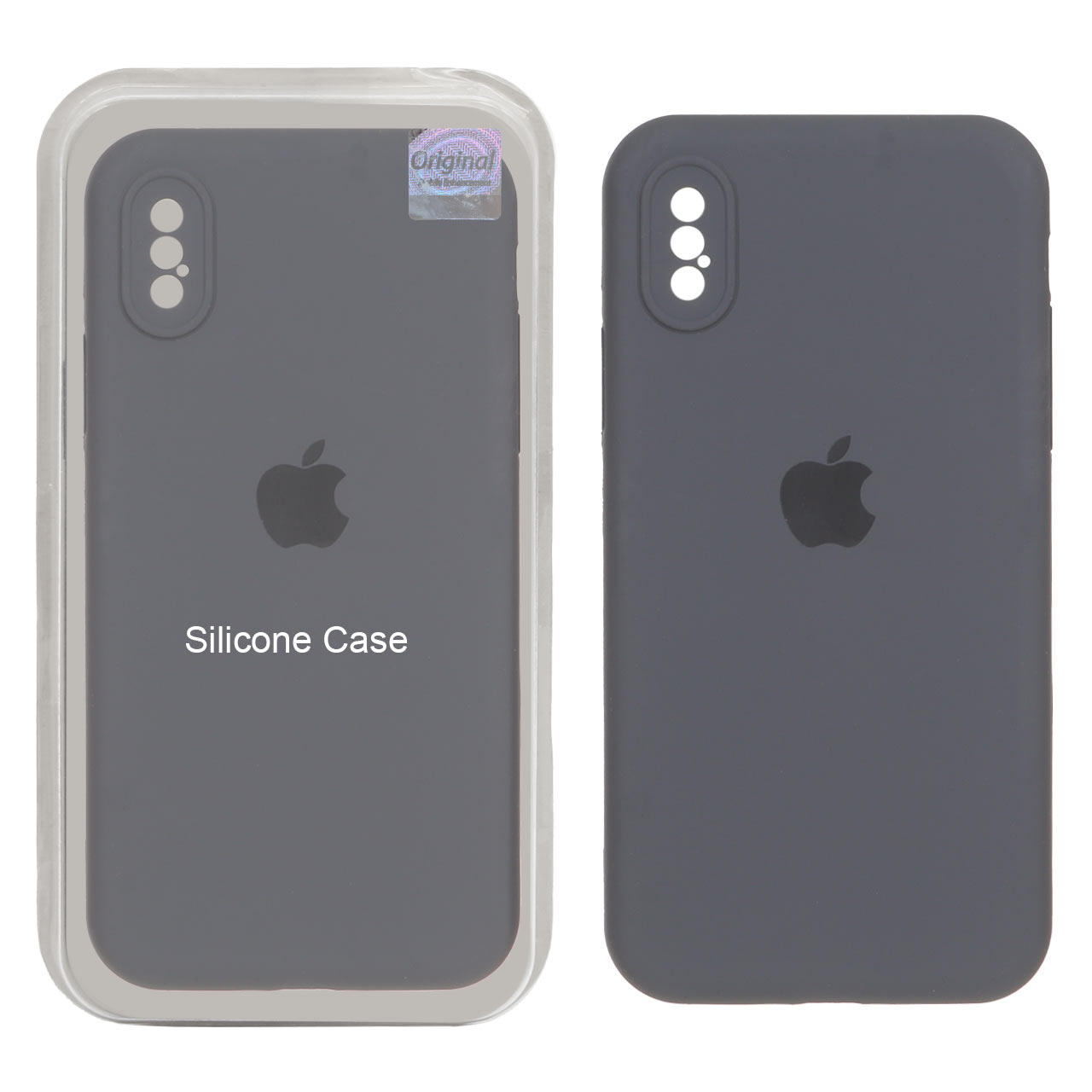 1387144 قاب سیلیکونی پاک کنی اورجینال Master Quality مدل Apple iPhone X / iPhone XS - خاکستری (پک دار) - تصویر 1