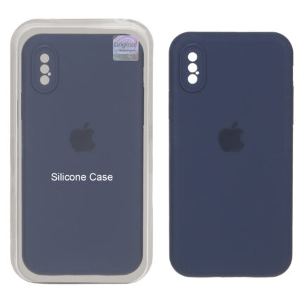 قاب سیلیکونی پاک کنی اورجینال Master Quality مدل Apple iPhone X / iPhone XS - سرمه ای (پک دار)