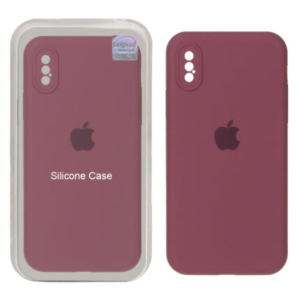 قاب سیلیکونی پاک کنی اورجینال Master Quality مدل Apple iPhone X / iPhone XS - زرشکی (پک دار)