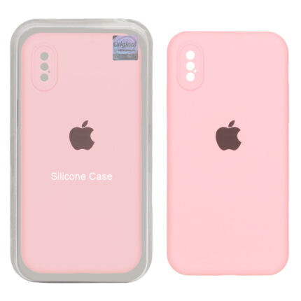 قاب سیلیکونی پاک کنی اورجینال Master Quality مدل Apple iPhone X / iPhone XS - صورتی (پک دار)