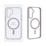 قاب شفاف دور رنگی Samsung Galaxy S23 FE با قابلیت شارژ MagSafe - طوسی (پک دار) - MPS