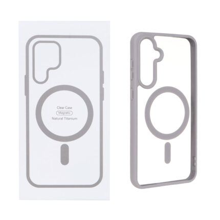 قاب شفاف دور رنگی Samsung Galaxy S23 FE با قابلیت شارژ MagSafe - طوسی (پک دار) - MPS