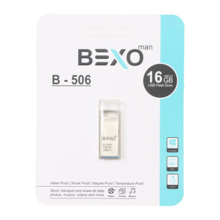 فلش مموری BEXO USB2.0 مدل B-506 ظرفیت 16GB - نقره ای (گارانتی داده پردازی آواتک)