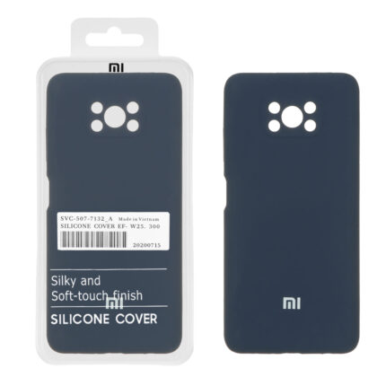 قاب سیلیکونی پاک کنی اورجینال درجه یک Xiaomi Poco X3 / Poco X3 Pro / Poco X3 NFC - سرمه ای (پک دار)