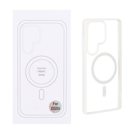 قاب شفاف Samsung Galaxy S25 Ultra با قابلیت شارژ MagSafe - سفید (پک دار)