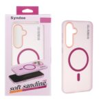 قاب اورجینال Syndee پشت مات MagSafe مدل Samsung Galaxy S24 FE - سرخابی (پک دار)