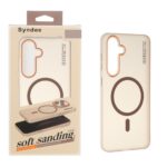قاب اورجینال Syndee پشت مات MagSafe مدل Samsung Galaxy S24 FE - قهوه ای (پک دار)