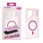 قاب اورجینال Syndee پشت مات MagSafe مدل Samsung Galaxy S24 Ultra - سرخابی (پک دار)