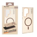 قاب اورجینال Syndee پشت مات MagSafe مدل Samsung Galaxy S24 Ultra - قهوه ای (پک دار)