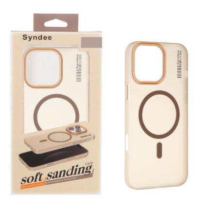 قاب اورجینال Syndee پشت مات MagSafe مدل Apple iPhone 16 Pro Max - صحرایی (پک دار)