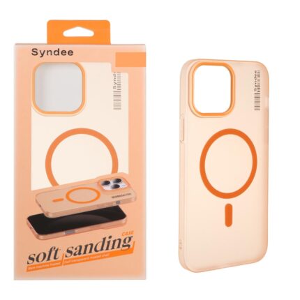 قاب اورجینال Syndee پشت مات MagSafe مدل Apple iPhone 13 Pro Max - نارنجی (پک دار)